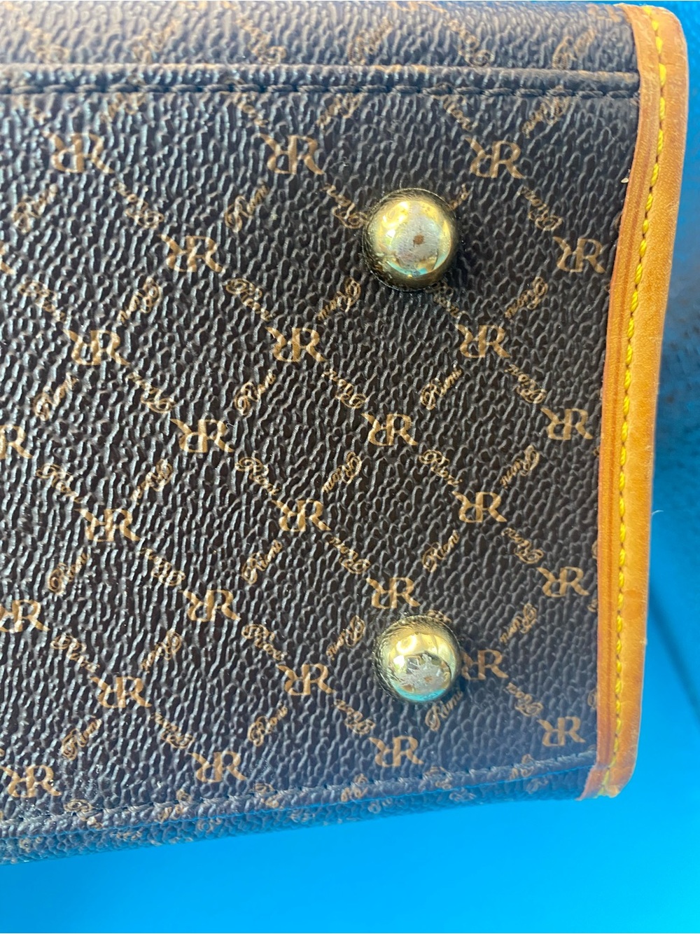 Rioni Brown Tote with Tan Trim and Buckle Details - Picture 10 of 12